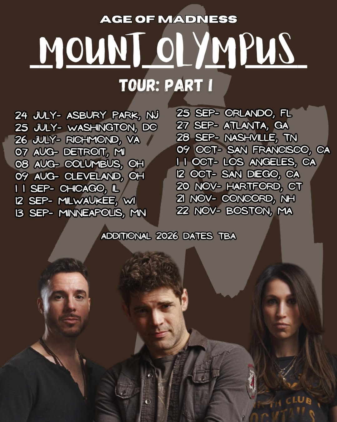 Age of Madness Mount Olympus Tour Poster 2025